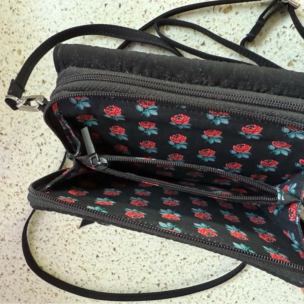 Vera Bradley Black Quilted Crossbody Bag - Picture 7 of 8